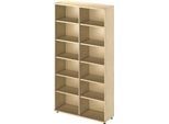 Schäfer Shop Genius Regal TETRIS WOOD, 6 OH, Höhe inkl. Gleiter, Mitteltrennwand, B 1200 mm, Ahorn-Dekor