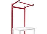 Aufbauportal m. Ausleger, Grundtisch STANDARD Arbeitstisch/Werkbank UNIVERSAL/PROFI, 1250 mm, rubinrot