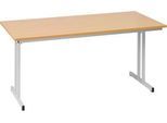 Klapptisch TR, B 1600 x T 700 x H 720 mm, Buche-Dekor/weißaluminium