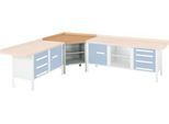 Werkbank-Ecklösung Schäfer Shop Select PWi 75, Buche Multiplexplatte, bis 750 kg, B 1095 x T 1095 x H 840 mm