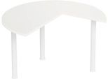 Ansatztisch, Ø 1400 mm, weiß/weiß