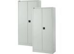 Schäfer Shop Pure Universalschrank 2er-Set, Stahl, abschließbar, 950 x 400 x 1935 mm, 5 OH