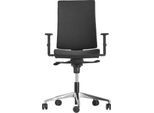 Nowy Styl Bürostuhl Navigo, mit Armlehnen, Synchronmechanik, Muldensitz, schwarz/alusilber