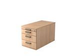 Rollcontainer TOPAS LINE, 3 Schübe, 1 Utensilienauszug, abschließbar, Eiche-Dekor/Eiche-Dekor, T 800 mm