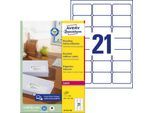 Avery Zweckform Adressetiketten LR7160-100, geeignet für Laserdrucker, 63,5 x 38,1 mm, 2100 Stück/100 A4-Bogen, Blauer Engel, Recyclingpapier, naturweiß