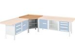 Werkbank-Ecklösung Schäfer Shop Select PWi 75, Buche Multiplexplatte, bis 750 kg, B 1095 x T 1095 x H 840 mm