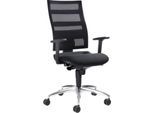 Schäfer Shop Pure Bürostuhl SSI Proline Edition, mit Armlehnen, Synchronmechanik, Bandscheibensitz, 3D-Netzrücken, schwarz/alusilber