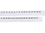 Steckkarten für Ultradex Stecktafeln Planrecord, Variante Zahlen 1-31, beschreibbar, B 40 x H 32 mm, Papier, weiß, 1 Satz mit 31 Stück