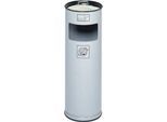 Kombi-Ascher VAR, rund, 16 l, für Innen & Außen, mit Sieb & Kantenschutz, Ø 230 x H 660 mm, Stahlblech, silber