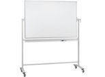 Mobile Drehtafel Franken, Querformat, 360° schwenkbar, mit Stativ, B 1500 x H 1000 mm, emailliert weiß