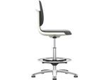 Arbeitsdrehstuhl Labsit hoch, Kunstleder, Gleiter, B 450 x T 420 x H 520 - 770 mm, weiß