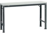 Manuflex Grundtisch UNIVERSAL Spezial, 1500 x 800 mm, Melamin lichtgrau, anthrazit