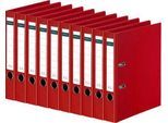 Ordner Schäfer Shop Select, DIN A4, Rückenbreite 50 mm, Griffloch, auswechselbares Rückenschild, Polypropylen, 10 Stück, rot
