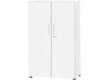 Schäfer Shop Select Schrank SET UP, 4 OH, abschließbar, B 800 x T 420 x H 1514 mm, weiß/weiß