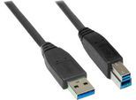 Anschlusskabel USB 3.0 Stecker A/B, 5m, schwarz
