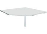 PC-Arbeitsplatte ALICANTE, B 1225 x T 1225 mm, mit Stützfuß, höhenverstellbar, lichtgrau