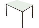 Schäfer Shop Pure Stahlrohrtisch, Rechteck, Quadratrohrfuß, B 1400 x T 800 x H 720 mm, lichtgrau/schwarz