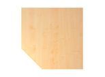 Trapezplatte JENA, 1-Fuß, B 1200 x T 1200 x H 720 mm, Gestell alusilber, Ahorn-Dekor