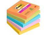 POST-IT Haftnotizen Super Sticky Notes Boost 654-5SS-BOOS, 76 x 76 mm, farbig, 5 x 90 Blatt
