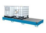 Auffangwanne AW 1000-3, für 3 IBC-Container à 1000 l oder 10 Fässer à 200 l, L 3850 x B 1300 x H 340 mm, unterfahrbar, lichtblau