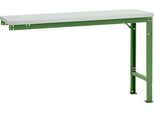 Manuflex Ansatztisch UNIVERSAL Spezial, 1500 x 800 mm, Melamin lichtgrau, resedagrün