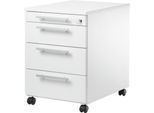 Schäfer Shop Select Rollcontainer SET UP, abschließbar, B 432 x T 580 x H 595 mm, weiß/weiß