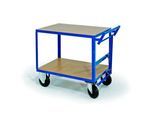 Tischwagen, 2 Ladeflächen, Totmannbremse, Tragkraft 500 kg, 1000 x 700 mm