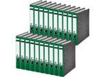 Ordner LEITZ®1050, DIN A4, Rückenbreite 52 mm, Griffloch, geklebtes Rückenschild, Hartpappe, 20 Stück, grün