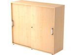 Schiebetürenschrank TARVIS, 3 Ordnerhöhen, B 1200 x T 400 x H 1100 mm, abschließ- & stapelbar, Ahorn-Dekor