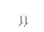 Schäfer Shop Select Besprechungstisch Planova Basic, Quadrat, T-Fuß, B 800 x T 800 x H 717 mm, weiß/weißaluminium RAL 9006