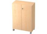 Rollenschrank TOPAS LINE, 3 Ordnerhöhen, Türen abschließbar, Ahorn-Dekor/Ahorn-Dekor