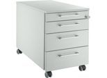 Schäfer Shop Select Rollcontainer 1233, mit Griff eckig, lichtgrau/lichtgrau/lichtgrau