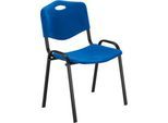 Nowy Styl Besucherstuhl ISO 4L, H 470 mm x B 460 mm x T 410 mm, Kunststoff, mit Stahlgestell, Antikratzfüße, stapelbar, schwarz-blau