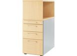 Schäfer Shop Genius Standcontainer mit Aufsatzregal, abschließbar, eckiger Griff, ahorn