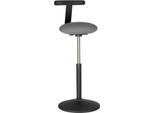 Stehhocker ROVO SOLO mit Monopad, Sitzhöhe 630 – 855 mm, schwarz/grau