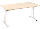 Klapptisch TR, B 1600 x T 700 x H 720 mm, Ahorn-Dekor/weißaluminium
