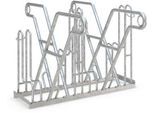 Anlehnparker WSM, 2-seitig, für Reifen bis B 55 mm, B 1080 x T 390 x H 800 mm, Stahl verzinkt, 4 Einstellplätze