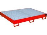 Regalwanne Typ RW/GR 1800, mit Gitterrost, rot RAL3000