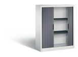 C + P Rollladenschrank Omnispace, 3 OH, abschließbar, B 1000 x T 420 x H 1230 mm, Stahl/Kunststoff, lichtgrau/schwarzgrau
