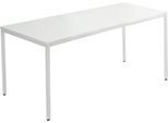 Schäfer Shop Pure Stahlrohrtisch, Rechteck, Quadratrohrfuß, B 1400 x T 800 x H 720 mm, lichtgrau/lichtgrau