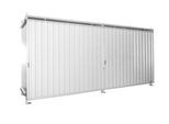 Regalcontainer BAUER CEN 59-2, Stahl, Schiebetor, B 6255 x T 1550 x H 2980 mm, weiß