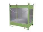 Fass-Stapelpalette Bauer FSP-2 G, Spritzschutzwand 3-seitig, Kap. 2 x 200 l Fass, grün
