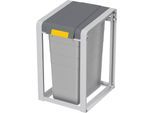Wertstoffsammler Hailo ProfiLine Öko XL, Basismodul, Volumen 38 l, mit Inneneimer, L 395 x B 355 x H 560 mm, Kunststoff, grau