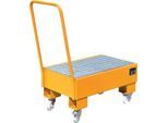 Auffangwanne, Typ AW60-1 SR, fahrbar, orange RAL2000