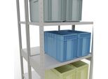 SCHULTE Lagertechnik - Doppel-Grundregal Stecksystem MULTIPlus250 - 3000x1000x(2x500) mm, 14 Böden, verzinkt