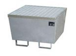 Auffangwanne BAUER AM-1, mit Gitterrost, Stahl, 215 l, B 800 x T 800 x H 545 mm, verzinkt
