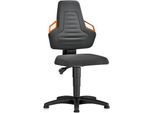 Arbeitsdrehstuhl, Gleiter, Supertec schwarz, Griffe orange