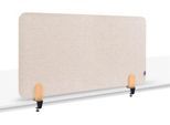 Legamaster Akustik-Tischtrennwand Elements, PET-Kern, Stoffoberfläche pinnbar, inkl. 2 Tischklemmen, B 1200 x H 600 x T 21 mm, soft beige