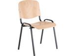 Nowy Styl Besucherstuhl ISO WOOD, ohne Armlehnen, stapelbar bis 10 Stück, B 460 x T 400 x H 450 mm, Buche/schwarz