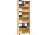 Schäfer Shop Select Regal MOXXO IQ, Holz, 6 Fächer, 6 OH, B 801 x T 362 x H 2168 mm, Ahorn-Dekor